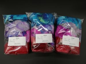 Silksheet sortiert in rot, blau und violett