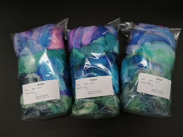 Silksheet sortiert in grün, blau und violett