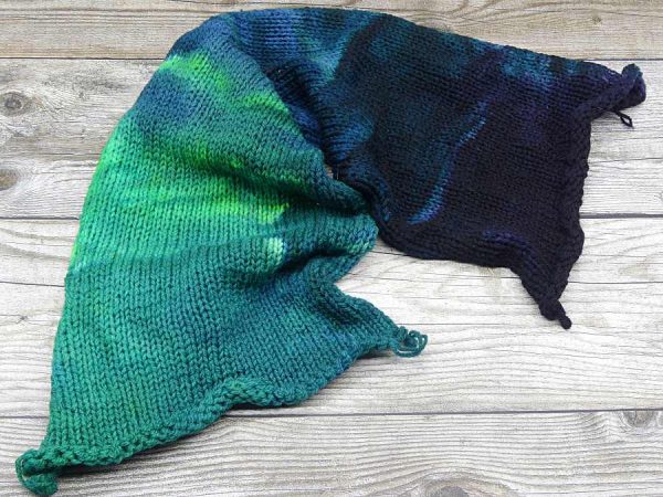 Sock Blank im Farbverlauf von Teal über Grün, Blau nach Dunkelblau
